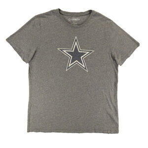Dallas Cowboys T-Shirt Large Men's Gray Lonestar Short Sleeve NFL Cotton Blend